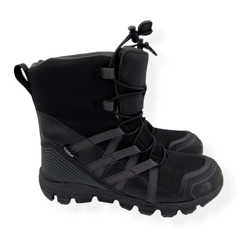 THE NORTH FACE Junior Winter Sneaker Snow Boots Hydroseal Boys Size 3 Black